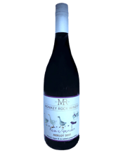  Monkey Rock Winery Merlot<br>2021  750mL Made from grapes grown in Pemberton WA, which were fermented on skins with the natural wild yeast then gently basket pressed. Made without any aging in oak, this Merlot is all about the fruit. Think plums and red berries.