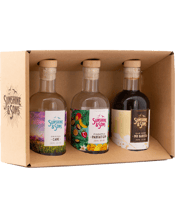  Sunshine & Sons Tropical<br>Triple Pack 3 X... 600mL A little bit of sunshine for your friends and family. Or just you! Original Cane A wild-fermented and&nbsp;double distilled sugar cane spirit&nbsp;that tastes like the coast feels. 200ML 38% Pineapple Parfait Gin A contemporary tropical&nbsp;fruit salad gin packed with flavour&nbsp;that tastes like a holiday. 200ML 38%&nbsp; Mr Barista An organic molasses spirit infused&nbsp;with macadamia and coffee to be&nbsp;the hero we all want to be. 200ML 33%