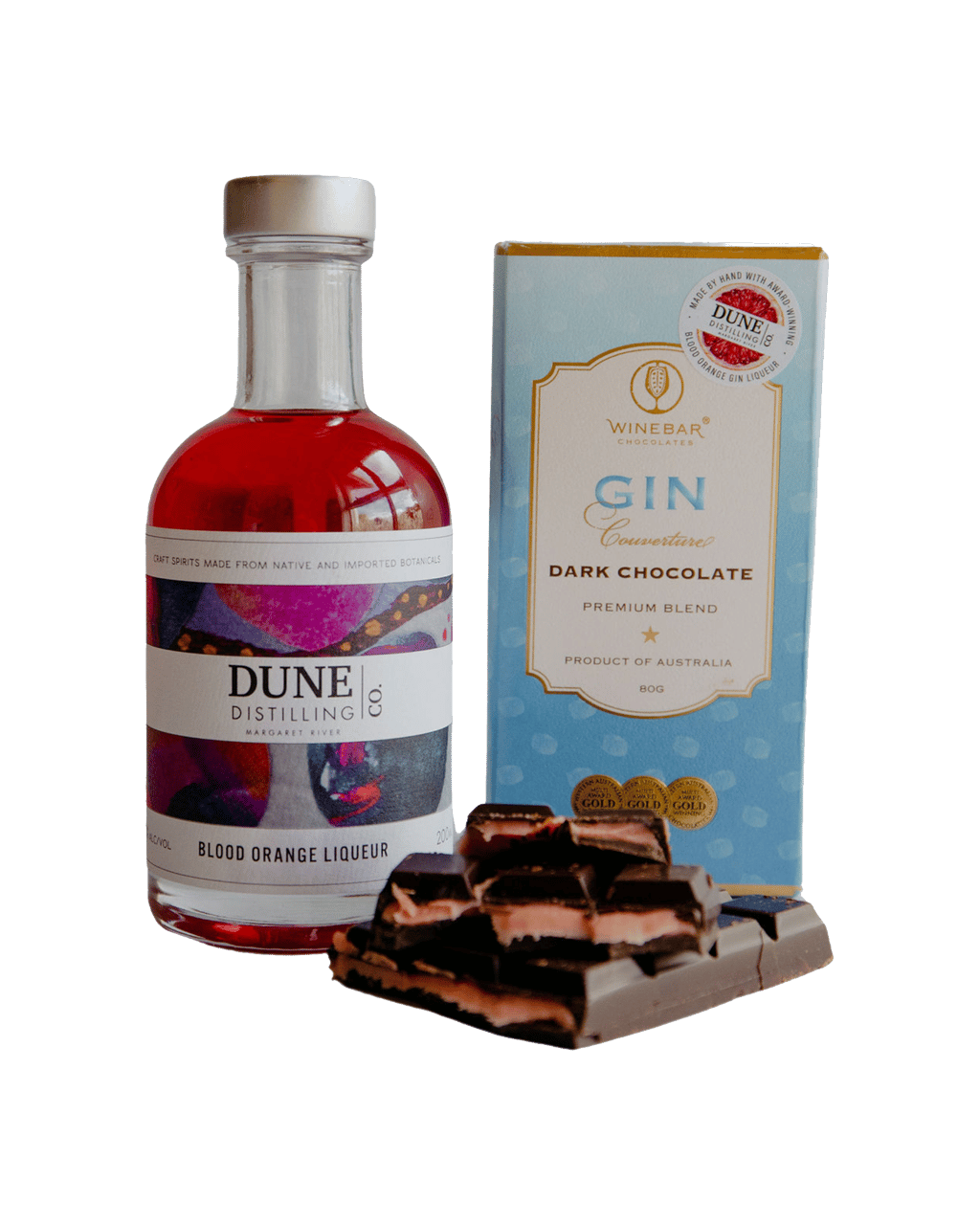 Buy Dune Distilling Co Blood Orange Gin Liqueur + Chocolate Gift Pack