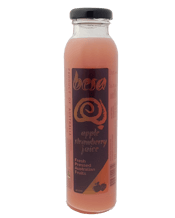  Besa Juice Fresh Apple<br>Strawberry 330ml  300mL Made from local, SA grown, fresh, chemical free fruits and juiced into the bottle - DAILY. The benefits are obvious, maximum nutritional value for a healthier body and mind, splashed in a tasty "Zing" that only fresh juice can provide! Buying Besa means buying local, help yourself by helping us!