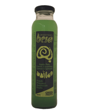  Besa Juice Green Smoothie<br>300ml  300ml Made from local, SA grown, fresh, chemical-free fruits and juiced into the bottle – DAILY. The benefits are obvious, maximum nutritional value for a healthier body and mind, splashed in a tasty “Zing” that only fresh juice can provide!