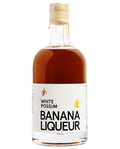  White Possum Banana Liqueur<br>500ml  500ML Imagine a slice of banoffee pie and gooey banana bread, but in liquid form. The concept of making a banana liqueur made from real bananas with no fake banana flavour additives started as an experiment way back in 2017. After a few failed starts and many, many gloopy messes, we put the project in the 'too hard' basket and it sat on the sidelines.<br>Seven years later, in 2024 we decided to pull this project out of the woodwork and try another flavour extraction method we'd read about in an old co
