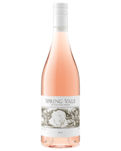  Spring Vale Rose (pinot Noir<br>/ Shiraz) 2021  750mL Has beautiful salmon hues with an intriguing bouquet of wild strawberry, rose petal and blood orange. On the palate bright red fruits to the fore, complimented by creamy vanilla bean through the mid palate. Lingering dry, savoury finish with hints of white pepper.
