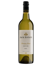  Jack Estate Limestone Coast<br>Pinot Gris 2025  750ML The Jack Estate Pinot Gris is a true expression of Robe's coastal elegance and purity. Crafted to reflect the influence of cooling maritime breezes and ancient limestone soils, this wine captures the freshness, texture, and vibrant fruit character that define the region. A refined and graceful white, made to be both expressive and effortlessly enjoyable.<br>A finely textured and refreshing wine with vibrant flavours of juicy pear, rose petal and apple. The well rounded palate is enhanced by subt