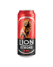  Lion Strong Beer Cans 500ml  500ML Lion Strong Beer is a hard hitter! This robust and strong beer pours bright amber with a fine off-white head, offering a nose full of fruity malt that strikes the senses. Slick-bodied and moderately carbonated, Lion Strong leaves you on a bold, malty and respectably alcoholic note. Best served chilled.
