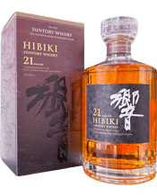  Hibiki 21 Year Old Blended<br>Japanese Whisky... 700ML Apart from Single Malts, Suntory also produces a premium series of blended whiskies under the label 'Hibiki' (meaning 'harmony'), usually containing a high proportion of Single Malt (upwards of 50% according to one of the company's blenders). Thirty different malts are employed from Suntory's three distilleries, most with an age well above 21 years.<br>Hibiki 21 Year Old was, yet again, selected as the best-blended whisky in the world at the World Whisky Awards 2017. Hibiki has been awarded ever