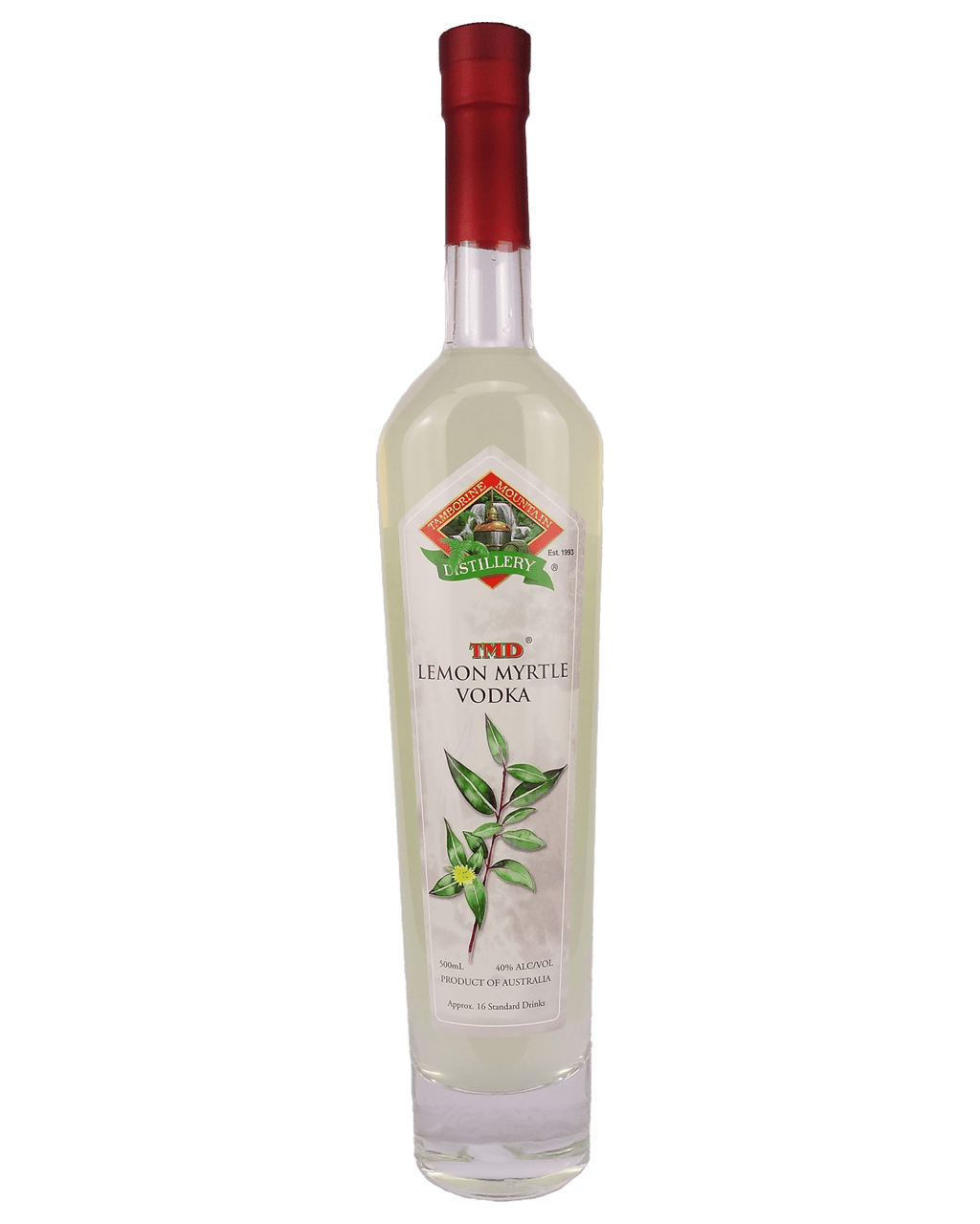 Tamborine Mountain Distillery Lemon Myrtle Leaf Vodka 500mL Boozy