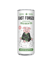  East Forged Cold Brew Nitro<br>Tea Australian... 250ML Cold brew nitro tea. 15 x 250ml cans per carton.<br>Fresh, sweet, and a little tangy with notes of kiwi fruit and lychee. The taste of sencha green tea is carefully complemented with pitaya, or dragonfruit. If you enjoy green tea then you will find this a great addition to your fridge.