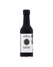 Convict Bitters Aromatic<br>250ml 250ML Based on an old convict’s recipe, Convict Bitters is hand-crafted in Australia by Australians using native Australian botanicals. From the nuttiness of Roasted Wattleseed and citrus notes of Lemon Myrtle to the spice and fruitiness of Tasmanian Pepperberry, Convict Bitters provides an intricate product that brings a bright spice to the classic Lemon Lime and Bitters and gives your favourite spirit-based cocktails added depth and complexity.