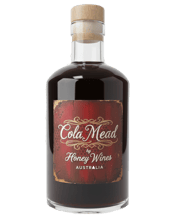  Honey Wines Australia Cola<br>Mead  500ML Newly released limited edition cola flavoured mead.<br>This mead is 12% alcohol.<br>Note: this mead is not carbonated.
