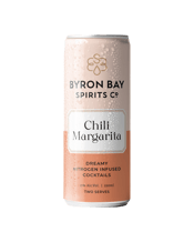  Byron Bay Spirits Co Chili<br>Margarita 220ml  220ML This Spicy Mararita has just the right combination of blue agave tequila, lime juice, our Triple Sec and fresh Chillis.&nbsp; The perfect cocktail to set fire to your summer!