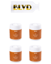  Blvd Whiskey Sour Pack With<br>Shaker 187ml  187ML Our Whiskey Sour is a delightful twist on the classic cocktail. It features rich, caramelised fruits harmoniously blended with oak and vanilla, while raw sugar gently mellows the alcohol.