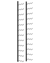  Wine Rack Store 24 Bottle<br>Deep Wall Mounted Wine...  Simple yet elegant. The Two Bottle deep black metal finish Wine Rack allows you to put your wine on any wall around the house. From Wine Rack Store<br>Dimensions:<br><br>Height: 120cm<br>Width: 14 - 21 cm (Recommended)<br>Depth: 30.5 cm