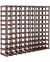  Wine Rack Store 110 Bottles<br>Classic Line Rustic...  110 Bottles Rustic Hardwood Classic Line Wine Rack from Wine Rack Store<br>Classic design combination of Pine Wood and metal with individual bottle shelves.<br>Available in 4 wooden finishes: Natural Pine, Rich Black, Mahogany Brown and Rustic Hardwood.<br>Our Rich Black and Brown Wine Racks have been triple coated in oil paint finishes.<br>Stores up to 110 bottles.<br>Assembled Dimensions:<br>Height: 99 cm<br>Width: 99 cm<br>Depth: 24 cm.