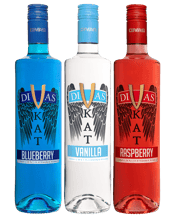  Divas Vkat Cocktail Triple<br>Pack 700ml  700ML You will be shaking up all kinds of drinks with this cocktail triple pack! Includes VKAT Blueberry, VKAT Vanilla and VKAT Raspberry.<br>Enjoy each of these on their own, over ice, or with your favourite mixer. Try with lemonade and a twist of lime!