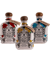  La Cofradia Catrina Combo<br>750ml  750ML This attractive set of La Cofradia Ed Catrina Ceramic bottles will brighten up any back bar. The contents are Super Premium, all three have won medals. A great way to get a balanced representation of the three standard Tequila, Blanco, Reposado, Anejo for a bulk buy retail price.