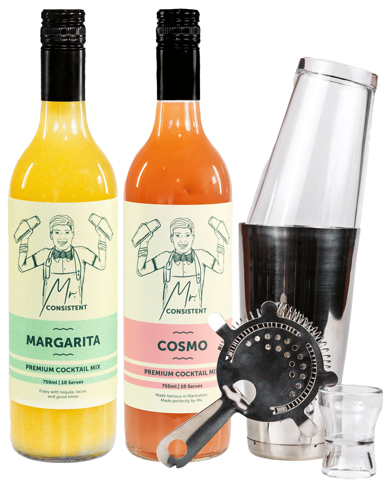 Buy Mr.Consistent Margi and Cosmo and Cocktail Shaker Party Pack Dan
