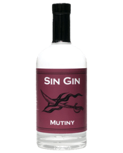  Sin Gin Distillery Mutiny<br>700ml  700ML Avast ya landlubbers and take a look! A navy strength gin which combines Australian golden kelp, bitter orange, anise myrtle and a little buckthorn. Opening the bottle reveals a hit of ocean spray, hopefully transporting your imagination to a romantic naval scene. But as we all know, the sea can be an unforgiving mistress, and not everything may be as it seems. There's Mutiny in the air....<br>Navy Strength 58% ABV