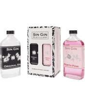  Sin Gin Distillery Perth<br>Pink And Original... 400ML 2 x 200ml bottles of Sin Gin: Original Sin and Perth Pink.<br>Perth Pink has been finely crafted to create a sweet tasting and colourful Gin without using fruit or sweeteners. We combined Strawberry Gum, Lemon Myrtle and Rosella flowers to make a Pink Gin that can be enjoyed with your favourite mixer. Add soda, tonic or lemonade to create a refreshing drink. Garnish with a fresh strawberry.<br>Original Sin combines elements of our award winning Seven Deadly Sins series to create an awesome Gin f