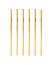 Viski Gold Lowball Straws These multipurpose, eco-friendly metal cocktail straws are an excellent gift or home bar tool. Beautiful and reusable, these stainless steel straws are the perfect drink accessory for the stylish cocktail drinker. Ideal size for lowball cocktails. Materials: Stainless steel with gold finish Care: Hand wash 6 Stainless Steel Straws | Length: 12.7cm