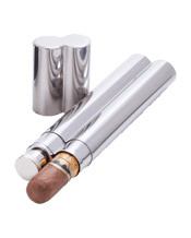  Viski Stainless Steel Cigar<br>Holder And Flask   Slip something to sip on into a refined stainless steel case, with room for a choice 54-gauge cigar alongside the half-flask. Keep it Caribbean with rum and a Cuban cigar, or pair Amaro Fernet Branca with a Toscano for an Italian after-dinner indulgence. Material: stainless steel Cigar not included.