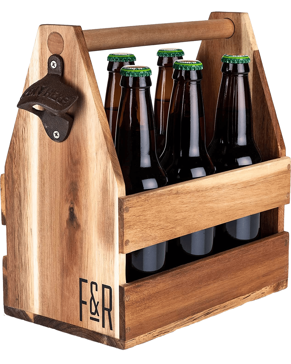 Buy Foster & Rye Acacia Wood Beer Caddy Online (Lowest Price Guarantee