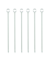  Viski Stainless Steel<br>Cocktail Pick Set   Pick your poison. Each cocktail pick in our classic set of six is finished with a small steel ring; ideal for propping an olive in your martini or a brandied cherry in your Manhattan. Material: Professional grade stainless steel