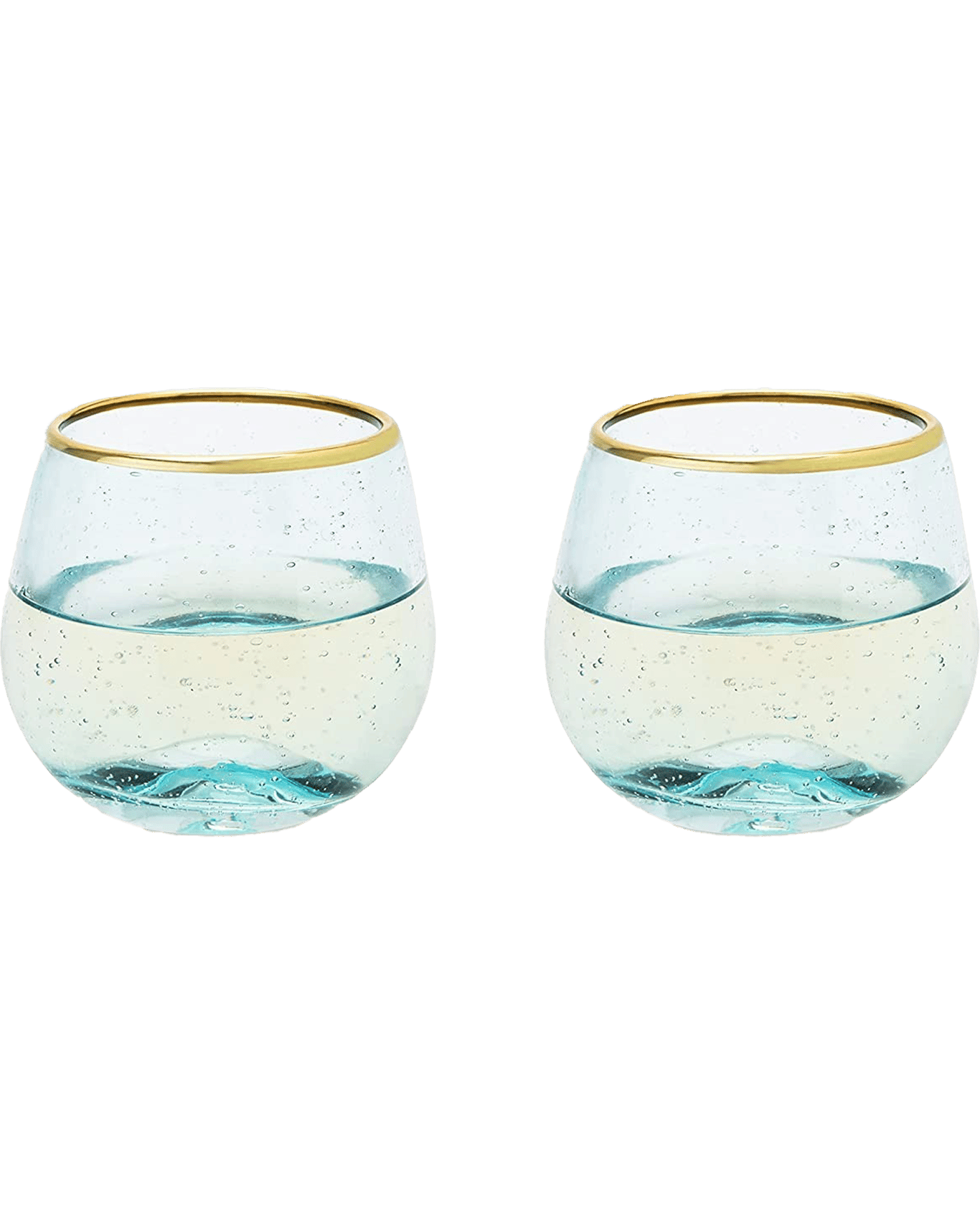 Twine Aqua Bubble Stemless Wine Glass Set Unbeatable Prices Buy