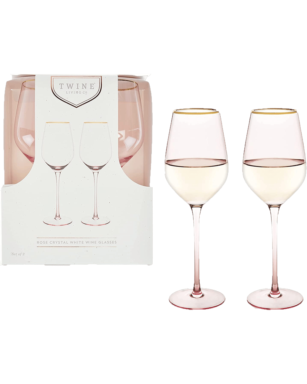 Buy Twine Rose Crystal White Wine Glass Set Online (Lowest Price