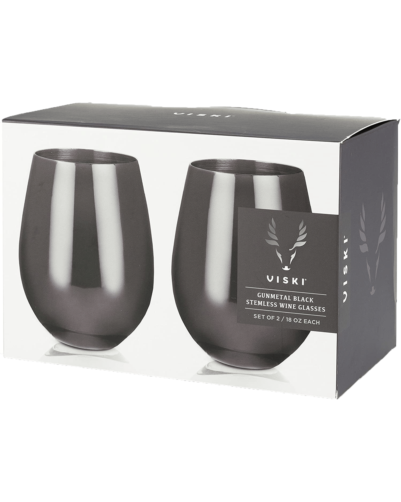 Buy Viski Gunmetal Black Stemless Wine Glasses Online (Lowest Price