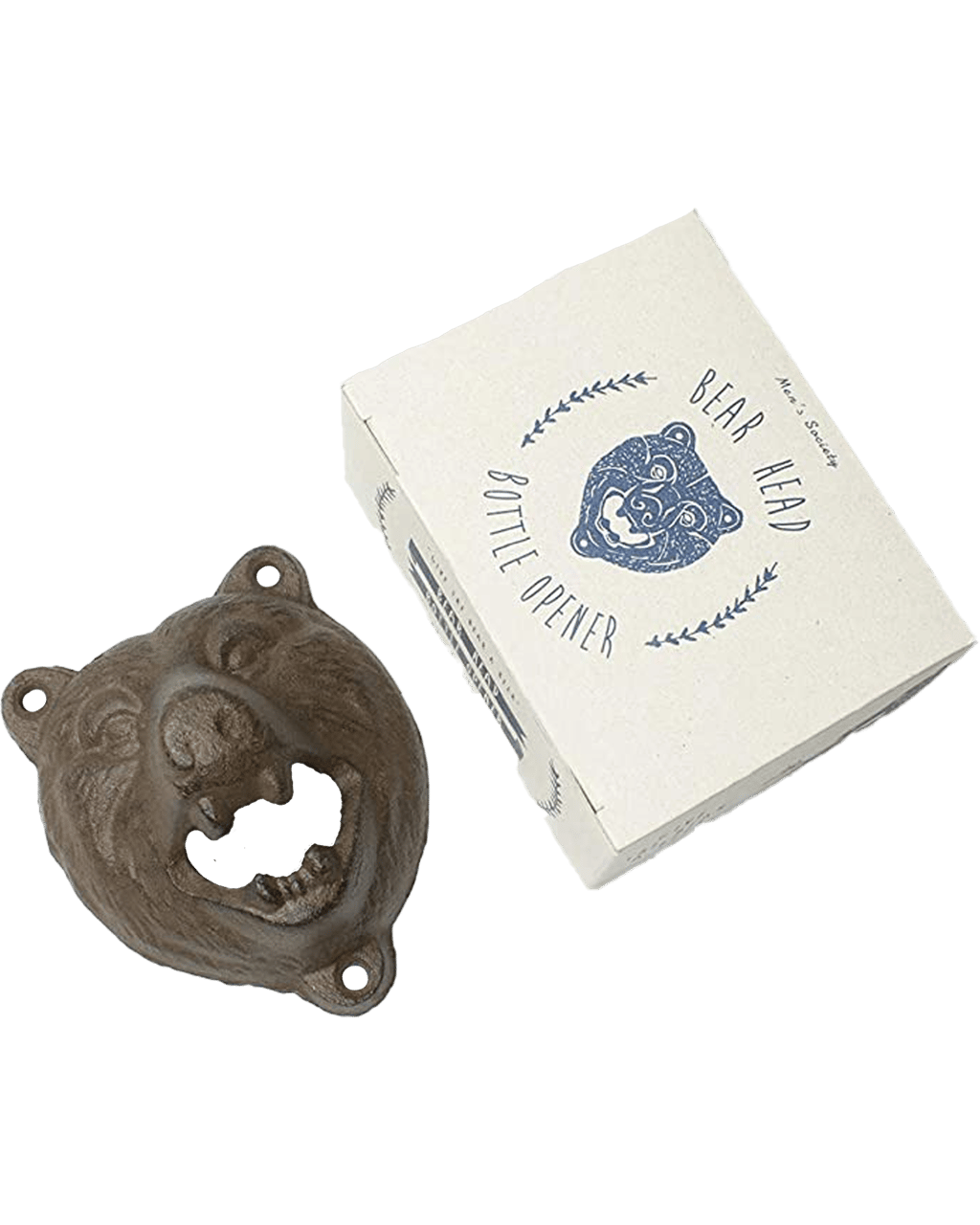 GRIZZLY BEAR HEAD BOTTLE OPENER Wall Mount Cast Iron Country Western Decor 