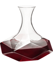  Viski Faceted Lead Free<br>Crystal Decanter   Splitting off from a star-shaped base, ten trigonal sides make our polyfaceted crystal decanter uncommonly captivating. With each face sending prismatic light in splintered rays through your liquor, the shape itself rounds out smoothly as it reaches the neck of the vessel for an even, steady pour. Star-shaped base.<br>Material: Lead free crystal