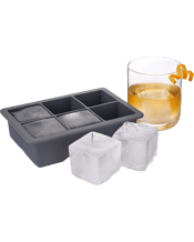 Viski Whiskey Ice Cube Tray<br>With Lid Create ice cubes with precision and symmetry in this flexible silicone tray. Upgrade a classic manhattan, an old fashioned, or simply your favorite whiskey on the rocks from basic to exceptional with perfectly oversized cubes. A fitted lid prevents spills and allows easy stacking in the freezer.<br>Makes six 2" cubes<br>Food safe silicone<br>Dishwasher safe.