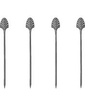  Viski Gunmetal Deco Cocktail<br>Picks  4 It’s okay to be picky when it comes to your garnish game. Elevate your home bar and toast to great taste in style with these sleek art deco picks. Stainless steel. Gunmetal black plated.&nbsp;Set of 4.