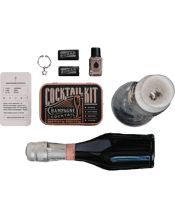  Cocktail Kits 2 Go Champagne<br>  Travel-friendly kit includes the top-shelf ingredients and instructions you need to craft and enjoy four Champagne Cocktails: aromatic bitters, sugar cubes, and a champagne flute charm – just add champagne! Made in the USA<br>Step 1 Open<br>Travel tin includes the premium ingredients and instructions you need to craft four cocktails.<br>Step 2 Mix<br>Just mix the ingredients together and add your favorite spirits.<br>Step 3 Enjoy!<br>Each cocktail kit makes four drinks so you can enjoy with frie