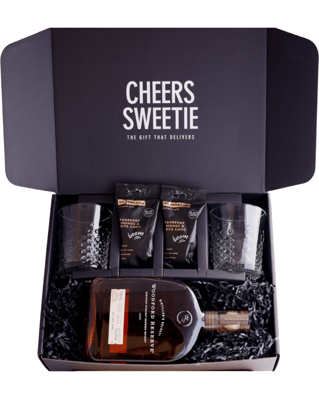 Buy Cheers Sweetie Woodford Bourbon Gift Box 700ml Online (Lowest Price Guarantee) Best Deals