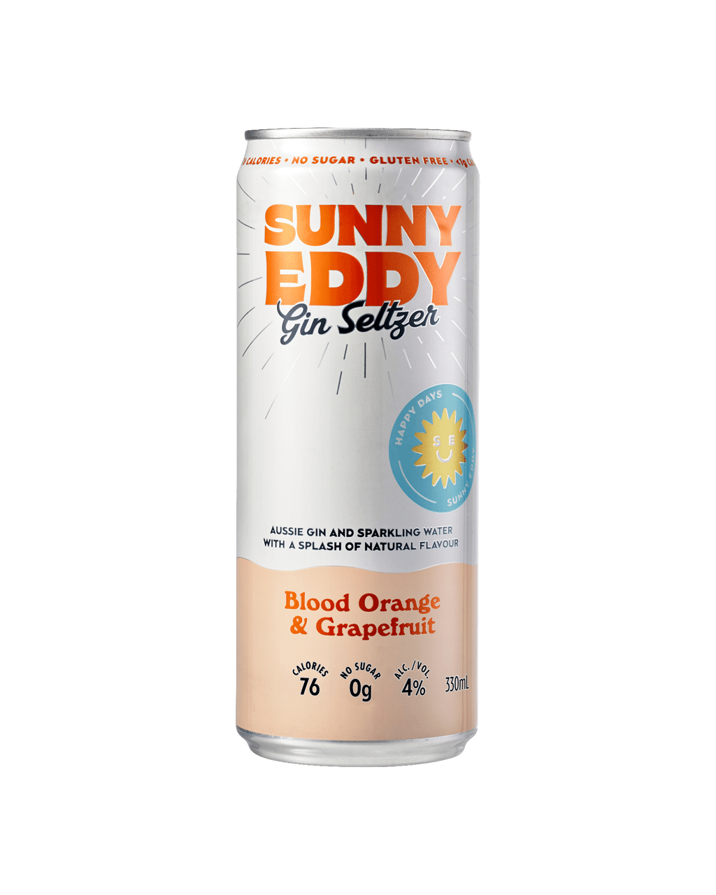Sunny Eddy Gin Seltzer Blood Orange Grapefruit Boozy