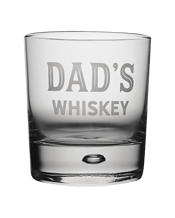  Personalised Favours Round<br>Scotch Glass Gift... 305mL Perfect for whiskey, scotch or bourbon drinkers, this spirit glass is made from premium glassware and is dishwasher safe, meaning it will be treasured for years to come. Each glass is neatly packaging inside a stylish black gift box. The glass has been carefully laser engraved with the text 'Dad's Whiskey’. Measurements: - Scotch Glass - (8 diameter x 9.3h cm – Holds 305mL)