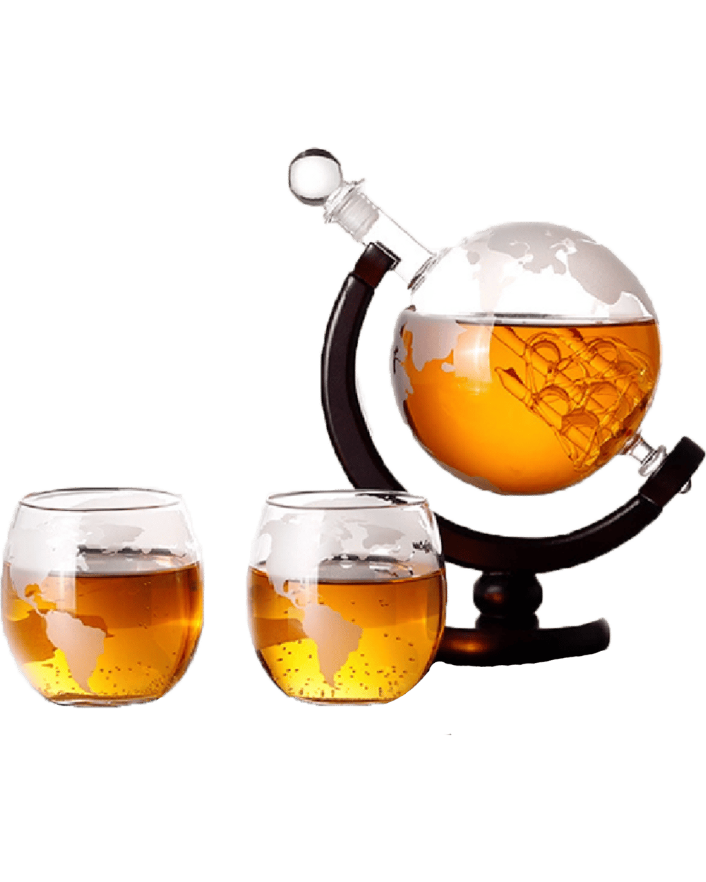 Buy Unbranded Globe Decanter Set With Glasses And Stand Online (Lowest