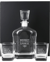  Personalised Favours 3 Piece<br>Decanter Gift Set -...  This decadent decanter gift set is the ultimate birthday, Father’s Day or Christmas gift for whiskey lovers. Each set includes a premium Italian deluxe decanter and two scotch glasses.<br><br />The decanter is 700mL and perfect for his favourite whiskey, scotch or bourbon. It features a suction sealed lid to ensure spirits remain in perfect condition. Each set comes packaged nicely in a stylish black gift box. The decanter has been carefully laser engraved with the text 'Whiskey is my spirit ani