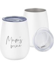  Personalised Favours White<br>Insulated 300ml Wine...  For the wine loving mum who likes a drop here, there and on the move. Each cup is double walled, vacuum sealed and has a plastic lid to minimise spills. The wine cup has been carefully laser engraved with the text 'Mums Wine’.<br>- Measurements:<br><br />Cheese Board - (6.5 diameter x 10.5h cm)<br><br />Hand Wash Recommended.