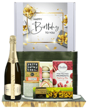 Hamper World Chandon<br>Birthday Gift... 750ML This Gourmet Hamper contains 1 bottles of alcohol and 4 food products and is packaged in a Medium White Gift Box which is Finished with a Seasonal Event Sleeve.<br>Chandon NV 750mL<br>Yarra Valley Tea Co Green Tea & Lemon Myrtle 7.5g<br>Thornton & Wild Light Fruit Cake 170g<br>Charlies Raspberry Bliss Melting Moments 100g<br>So Moorish White Chocolate Freeze Dried Strawberries 60g
