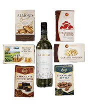  De Bortoli Big Rivers<br>Semillon Sauvignon... 750ML Enjoy an elegant pairing of premium Australian white wine and handcrafted gourmet treats with this beautifully presented gift hamper Packaged in a medium white gift box and finished with a decorative sleeve this delightful hamper is perfect for birthdays thank you gifts corporate gifting client appreciation Christmas settlement gifts and special occasions<br /><br />At the heart of this hamper is De Bortoli Big Rivers Semillon Sauvignon Blanc 750ml crafted by the family owned De Bortoli winery a