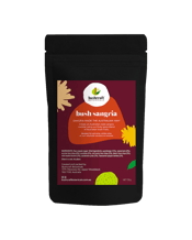  Bushcraft Botanicals Sangria<br>- Fruits & Spices... 50G Our Bush Sangria is totally unique! – it captures the Aussie spirit by delivering an Australian twist to a more traditional beverage. You can create an Australian-style sangria cocktail using our fruity spice blend of Australian bush fruits.<br />The ingredients lineup includes quandongs (desert peach), cassia bark, raw organic sugar, sunrise lime chips, muntries (emu apples), red centre lime chips, desert lime chips, wild rosella flowers, cardamom pods, Tasmanian pepper berries. The mixology pr