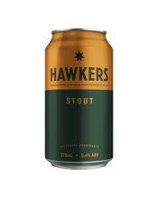 Hawkers Beer Stout 375ml 375ML Rich aromas of espresso mingle with characters of chocolate and roasted malt atop a pillowy tan head. It’s a seductive dance in the darkness, boasting deep, alluring flavours and a lush, rounded body. Peaceful, dark, and sultry...