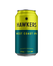 Hawkers Beer West Coast Ipa<br>375ml 375ML The West Coast style has never been accused of subtlety—it’s audacious, unruly, and it definitely doesn’t wait around for pleasantries. Unapologetic quantities of American and Kiwi hops deliver punchy floral aromas with notes of citrus, pine, and resin.