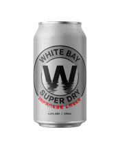  White Bay Brewery Super Dry<br>Japanese Lager... 375ML Light, ultra-crisp, and impeccably clean,&nbsp;this Japanese-style lager is brewed for&nbsp;precision and restraint. Subtle malt notes&nbsp;and soft bitterness give way to a bone-dry&nbsp;finish that’s as refreshing as it is refined.&nbsp;Minimalist by nature, flawless in execution.<br>This is balance at its best.