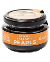  Sticky Balsamic Lemon Pearls<br> 110g Sticky Balsamic Lemon Pearls have that incredible pop of delicious flavour! These pearls are made with the multi-medal winning Sticky Balsamic Lemon and have that delicious flavour you love and adore, with a wonderful flavour burst experience. The liquid in the jar is also Sticky Balsamic Lemon so make sure you use that too! Try a spoonful on top of some seafood, with a salad, in a cocktail, or with breakfast. Sticky Balsamic Lemon Pearls makes your food look amazing, and taste even better! Chec