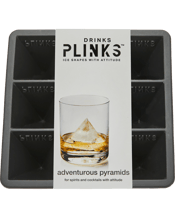  Drinks Plinks Adventurous<br>Pyramids   Amp up your drinks at home with Drinks Plinks.&nbsp; Big bold letter and shape ice cube trays, to chill drinks, not dilute them. Pyramids are adventurous DrinksPlinks&nbsp;for your favourite&nbsp;spirit drinkers, cocktail drinkers and soft drink drinkers. Each slow melting Pyramid is sized to have attitude.&nbsp; When you pop them out of the tray, they are&nbsp;47mm (w) x&nbsp;47mm (h) and 50mm (d). 9&nbsp;x&nbsp;Pyramids&nbsp;per tray.&nbsp;&nbsp;Size of tray:&nbsp;160mm (w) x 160mm (h) x 52mm