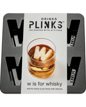 Drinks Plinks Letters M+w<br>Ice Cube Trays Amp up your drinks-at-home fun with big, bold letter and shape ice cube trays, to chill drinks, not dilute them.<br>Letter W is the Drinks Plinks for your favourite Water drinkers and for gifting to<br>Will, Wendy,<br>Wolfgang<br>and the Wilsons.<br>An upside-down W is an M for Mum, Michael, margarita and mojito lovers and the Maxwells.<br>Each slow melting M plus W is sized to have attitude, and will make an ice shape 60mm (w) x 48mm (h) and 40mm (d).<br>4 x W's per tray. Size of tray: 140mm (w